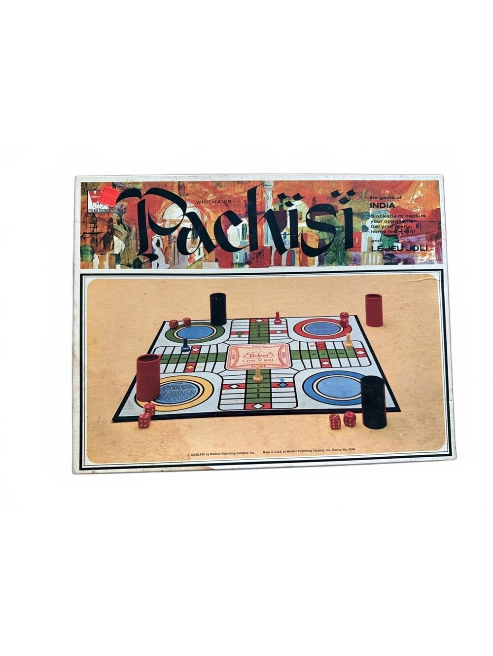 VINTAGE Pachisi Parcheesi Whitman's 1967 The Board Game Of India Family Fun
